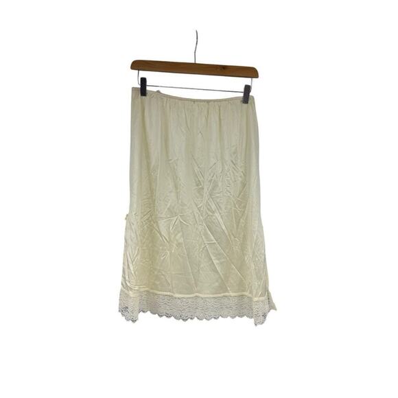 Vintage By Beau Trix Cream Half Slip Lace Trim 100% Nylon Womens XL - Picture 1 of 7